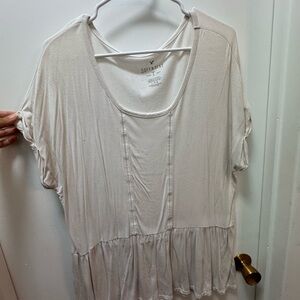 Cream Flowy Women's Top